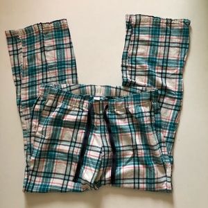 Blue/white/pink plaid pajama pants